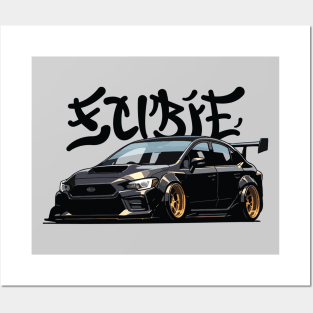 Impreza WRX Car Art - Subaru STI Widebody Modified JDM Car Posters and Art